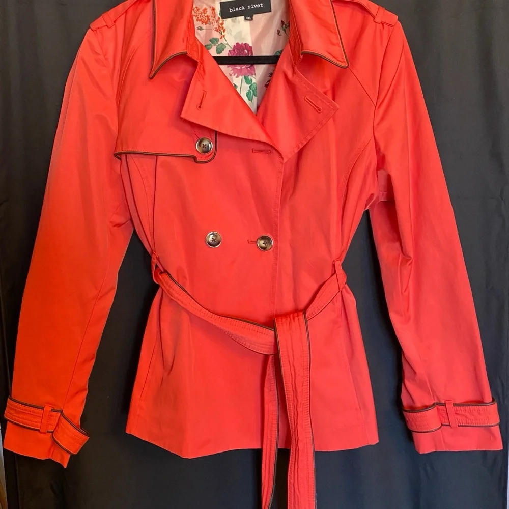 Black Rivet Women's Salmon Double-Breasted Trench Coat - Picture 1 of 9